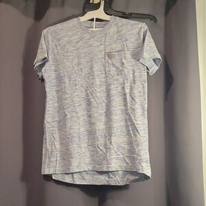 Ariat Rebar Women's Heathered Blue/White Crew Neck Pocket Logo Tee Size M